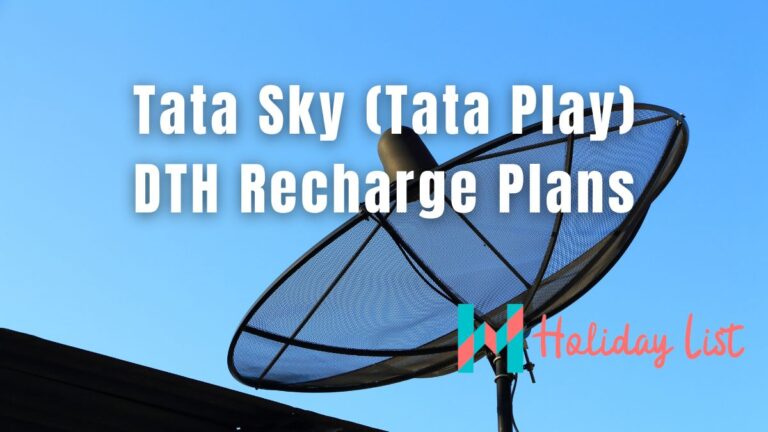 Tata Sky Tata Play Dth Recharge Plans Holiday List India