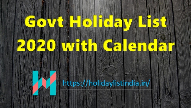 List of National Holidays, Optional Holidays, and Public Holidays in 2020