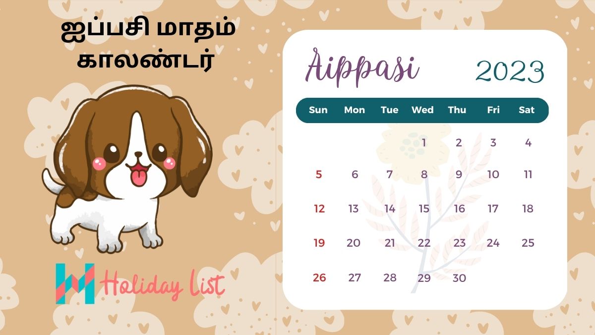 Aippasi Month 2023 Tamil Calendar