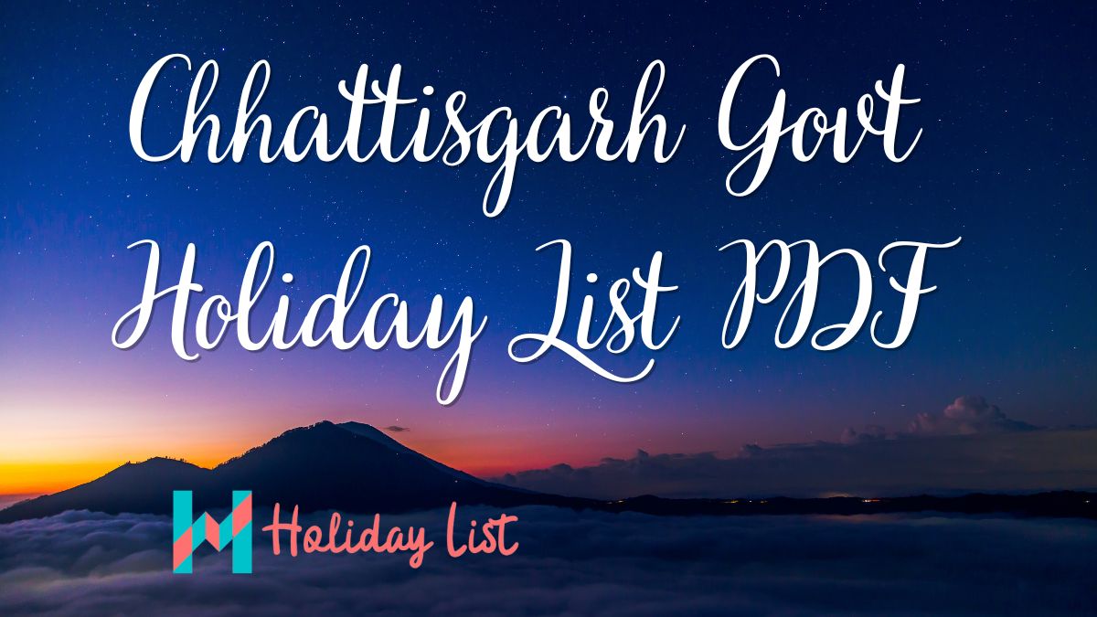 Chhattisgarh Government Holiday List PDF