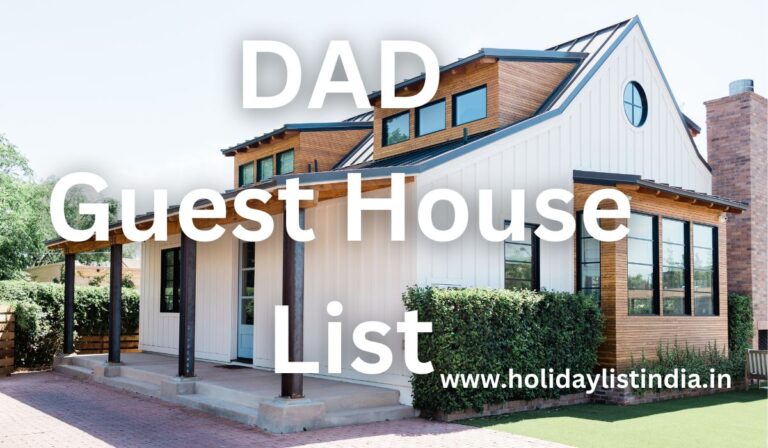 DAD Guest House List PDF - Holiday List India