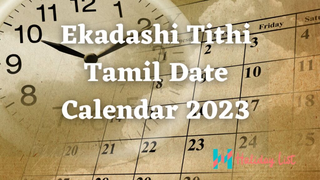 Ekadashi Tithi Tamil Date Calendar 2023 Holiday List India