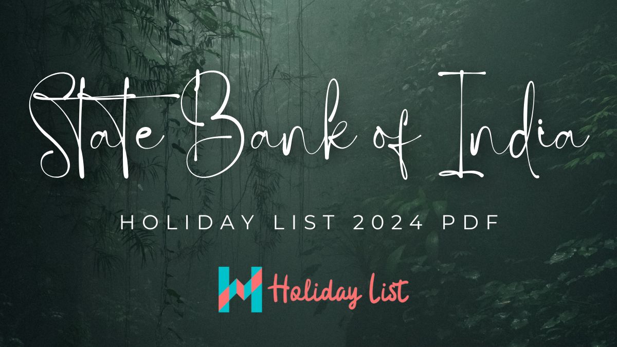 SBI Bank Holidays 2024 PDF